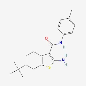 molecular formula C20H26N2OS B1292890 2-amino-6-tert-butyl-N-(4-methylphenyl)-4,5,6,7-tetrahydro-1-benzothiophene-3-carboxamide CAS No. 760183-07-1