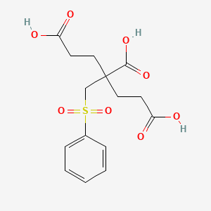 molecular formula C15H18O8S B12928916 3-((Phenylsulfonyl)methyl)pentane-1,3,5-tricarboxylic acid 