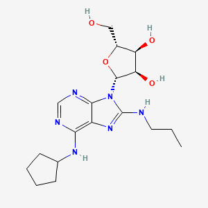 (2R,3R,4S,5R)-2-(6-(Cyclopentylamino)-8-(propylamino)-9H-purin-9-yl)-5-(hydroxymethyl)tetrahydrofuran-3,4-diol