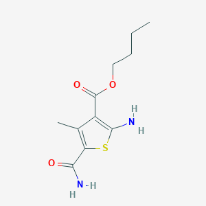 molecular formula C11H16N2O3S B1292895 Butyl 2-amino-5-(aminocarbonyl)-4-methylthiophene-3-carboxylate CAS No. 870540-23-1