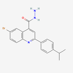 molecular formula C19H18BrN3O B1292898 6-Bromo-2-(4-isopropylphenyl)quinoline-4-carbohydrazide CAS No. 956576-49-1