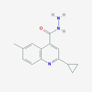 molecular formula C14H15N3O B1292899 2-Cyclopropyl-6-methylquinoline-4-carbohydrazide CAS No. 956576-50-4