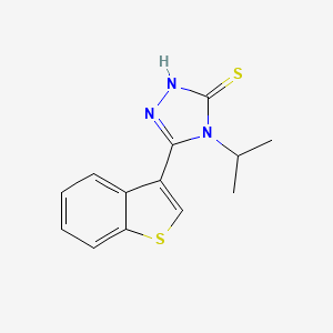 molecular formula C13H13N3S2 B1292901 5-(1-benzothien-3-yl)-4-isopropyl-4H-1,2,4-triazole-3-thiol CAS No. 861433-23-0