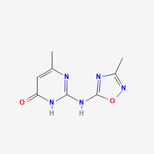 molecular formula C8H9N5O2 B12929080 6-Methyl-2-((3-methyl-1,2,4-oxadiazol-5-yl)amino)pyrimidin-4(1H)-one CAS No. 88067-28-1