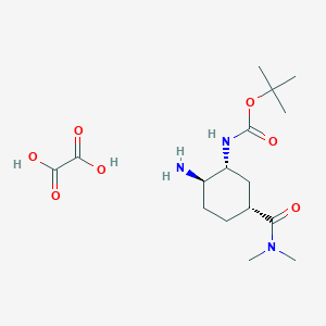 molecular formula C16H29N3O7 B12929141 tert-Butyl ((1R,2R,5R)-2-amino-5-(dimethylcarbamoyl)cyclohexyl)carbamate oxalate 