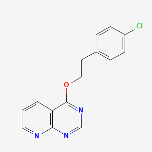 molecular formula C15H12ClN3O B12929168 Pyrido(2,3-d)pyrimidine, 4-(2-(4-chlorophenyl)ethoxy)- CAS No. 134999-57-8