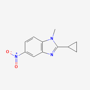 molecular formula C11H11N3O2 B12929176 2-Cyclopropyl-1-methyl-5-nitro-1h-benzimidazole CAS No. 921040-11-1