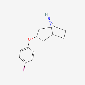 molecular formula C13H16FNO B12929195 3-(4-Fluorophenoxy)-8-azabicyclo[3.2.1]octane 