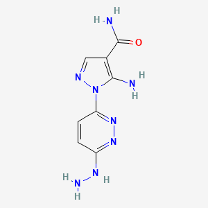 molecular formula C8H10N8O B12929214 1H-Pyrazole-4-carboxamide, 5-amino-1-(6-hydrazino-3-pyridazinyl)- CAS No. 69720-62-3