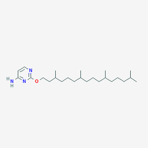 molecular formula C24H45N3O B12929215 2-((3,7,11,15-Tetramethylhexadecyl)oxy)pyrimidin-4-amine CAS No. 189140-08-7