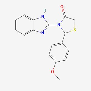 molecular formula C17H15N3O2S B12929222 3-(1h-Benzo[d]imidazol-2-yl)-2-(4-methoxyphenyl)thiazolidin-4-one CAS No. 84257-89-6