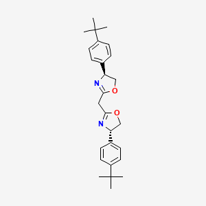 molecular formula C27H34N2O2 B12929252 Bis((S)-4-(4-(tert-butyl)phenyl)-4,5-dihydrooxazol-2-yl)methane 