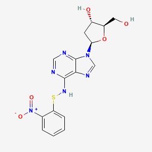 molecular formula C16H16N6O5S B12929290 (2R,3S,5R)-2-(hydroxymethyl)-5-[6-[(2-nitrophenyl)sulfanylamino]purin-9-yl]oxolan-3-ol 