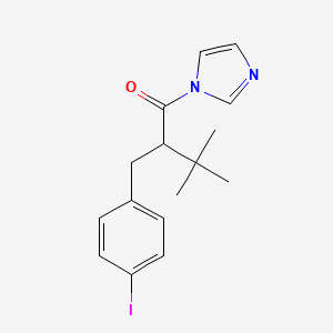 molecular formula C16H19IN2O B12929345 1-Imidazol-1-yl-2-((4-iodophenyl)methyl)-3,3-dimethylbutan-1-one CAS No. 89372-00-9