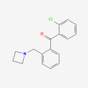 molecular formula C17H16ClNO B1292936 2-氮杂环丁基甲基-2'-氯苯甲酮 CAS No. 898755-03-8