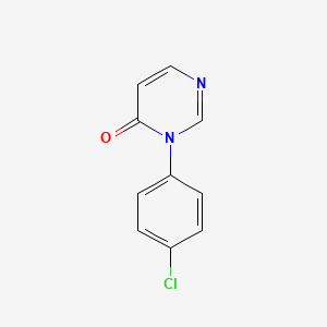 molecular formula C10H7ClN2O B12929360 3-(4-Chlorophenyl)pyrimidin-4(3H)-one CAS No. 109853-43-2