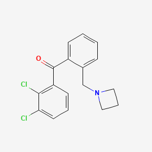 molecular formula C17H15Cl2NO B1292937 2'-氮杂环丁基甲基-2,3-二氯二苯甲酮 CAS No. 898755-21-0
