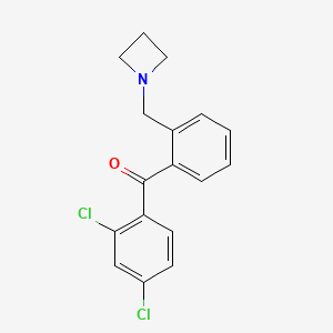 molecular formula C17H15Cl2NO B1292938 2'-氮杂环丙基甲基-2,4-二氯苯并苯酮 CAS No. 898755-23-2