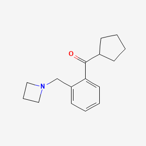 molecular formula C16H21NO B1292942 2-(Azetidinomethyl)phenyl cyclopentyl ketone CAS No. 898755-47-0
