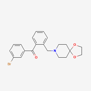 molecular formula C21H22BrNO3 B1292943 3'-Bromo-2-[8-(1,4-dioxa-8-azaspiro[4.5]decyl)methyl]benzophenone CAS No. 898755-97-0
