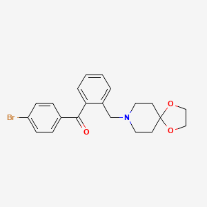 molecular formula C21H22BrNO3 B1292944 4'-溴-2-[8-(1,4-二氧杂-8-氮杂螺[4.5]癸基)甲基]二苯甲酮 CAS No. 898755-99-2