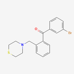 molecular formula C18H18BrNOS B1292945 3'-Bromo-2-thiomorpholinomethyl benzophenone CAS No. 898781-70-9