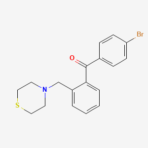 molecular formula C18H18BrNOS B1292946 4'-溴-2-硫代吗啉甲基二苯甲酮 CAS No. 898781-72-1