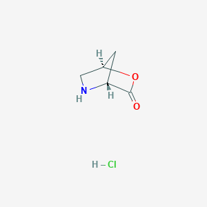 molecular formula C5H8ClNO2 B12929489 (1R,4R)-2-Oxa-5-azabicyclo[2.2.1]heptan-3-one hydrochloride 