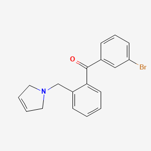 molecular formula C18H16BrNO B1292949 (3-Bromophenyl)(2-((2,5-dihydro-1H-pyrrol-1-yl)methyl)phenyl)methanone CAS No. 898763-06-9