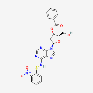 molecular formula C23H20N6O6S B12929499 [(2R,3S,5R)-2-(hydroxymethyl)-5-[6-[(2-nitrophenyl)sulfanylamino]purin-9-yl]oxolan-3-yl] benzoate 