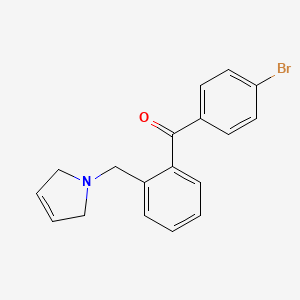 molecular formula C18H16BrNO B1292950 (4-溴苯基)(2-((2,5-二氢-1H-吡咯-1-基)甲基)苯基)甲酮 CAS No. 898763-08-1