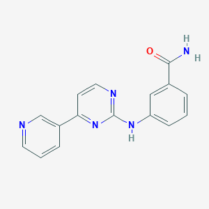 molecular formula C16H13N5O B12929509 3-((4-(Pyridin-3-yl)pyrimidin-2-yl)amino)benzamide CAS No. 919991-24-5