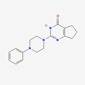 5H-Cyclopentapyrimidin-4-ol, 6,7-dihydro-2-(4-phenyl-1-piperazinyl)-