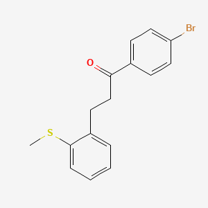 molecular formula C16H15BrOS B1292961 4'-Bromo-3-(2-thiomethylphenyl)propiophenone CAS No. 898754-57-9