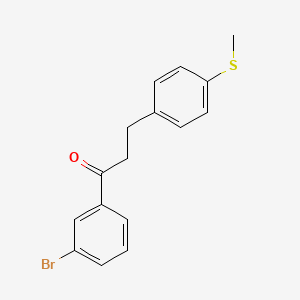 molecular formula C16H15BrOS B1292962 3'-溴-3-(4-硫代甲基苯基)丙苯酮 CAS No. 898781-03-8