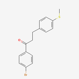 molecular formula C16H15BrOS B1292963 4'-溴-3-(4-硫代甲基苯基)丙基苯甲酮 CAS No. 898781-06-1