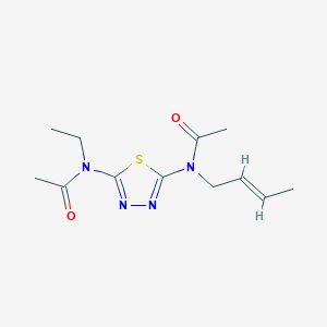 N-(But-2-en-1-yl)-N-(5-(N-ethylacetamido)-1,3,4-thiadiazol-2-yl)acetamide