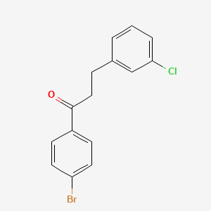 molecular formula C15H12BrClO B1292965 4'-Bromo-3-(3-chlorophenyl)propiophenone CAS No. 898762-56-6