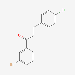 molecular formula C15H12BrClO B1292966 3'-溴-3-(4-氯苯基)丙酮 CAS No. 898787-85-4