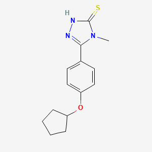 molecular formula C14H17N3OS B1292970 5-[4-(cyclopentyloxy)phenyl]-4-methyl-4H-1,2,4-triazole-3-thiol CAS No. 861433-17-2