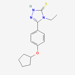 molecular formula C15H19N3OS B1292971 5-[4-(cyclopentyloxy)phenyl]-4-ethyl-4H-1,2,4-triazole-3-thiol CAS No. 861452-33-7