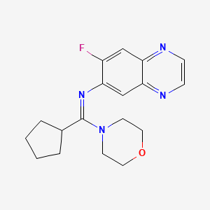 (Z)-1-Cyclopentyl-N-(7-fluoroquinoxalin-6-yl)-1-(morpholin-4-yl)methanimine