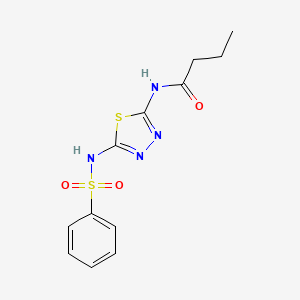 N-{5-[(Benzenesulfonyl)amino]-1,3,4-thiadiazol-2-yl}butanamide