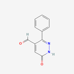 4-Pyridazinecarboxaldehyde, 1,6-dihydro-6-oxo-3-phenyl-