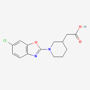 molecular formula C14H15ClN2O3 B1292979 [1-(6-Chloro-1,3-benzoxazol-2-yl)piperidin-3-yl]acetic acid CAS No. 1035840-96-0