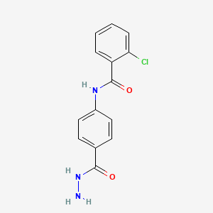 molecular formula C14H12ClN3O2 B1292985 2-chloro-N-[4-(hydrazinocarbonyl)phenyl]benzamide CAS No. 885559-50-2