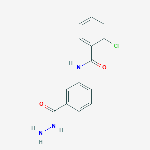 molecular formula C14H12ClN3O2 B1292986 2-chloro-N-[3-(hydrazinocarbonyl)phenyl]benzamide CAS No. 1071296-09-7