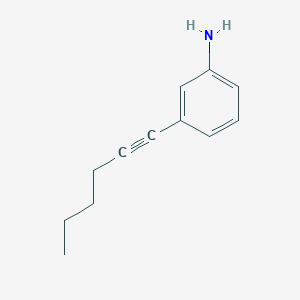 molecular formula C12H15N B12929868 3-(Hex-1-yn-1-yl)aniline CAS No. 923027-32-1