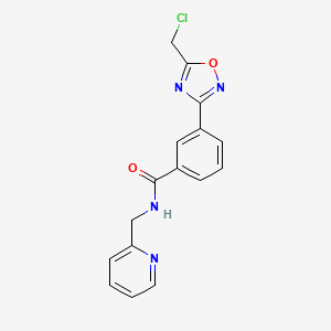 molecular formula C16H13ClN4O2 B1293003 3-[5-(chloromethyl)-1,2,4-oxadiazol-3-yl]-N-(pyridin-2-ylmethyl)benzamide CAS No. 1119450-82-6