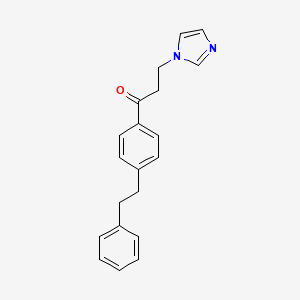 molecular formula C20H20N2O B12930032 1-Propanone, 3-(1H-imidazol-1-yl)-1-(4-(2-phenylethyl)phenyl)- CAS No. 73931-85-8